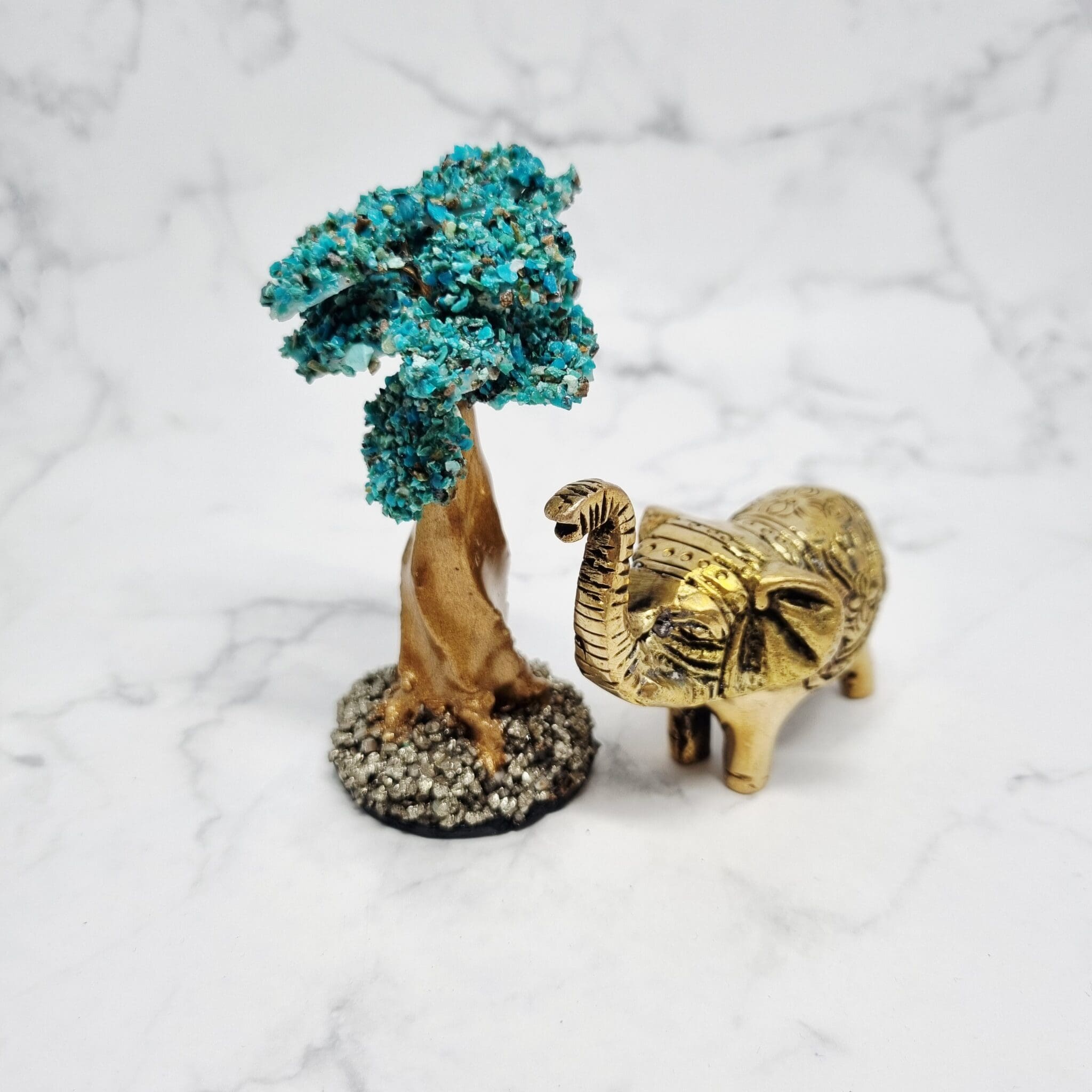 Kristalno drevo hrizokola, 10 cm